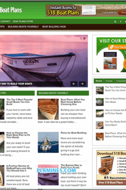 Boat Plans PLR WordPress Blog