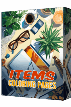 Items and Elements Coloring Pages for Kids